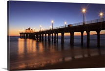 Manhattan Beach Pier at sunset, California