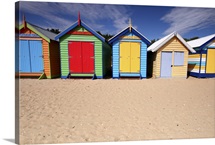 Melbourne beach huts in Australia.
