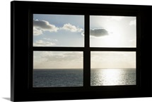 Miami Beach. Art Deco window over the ocean.