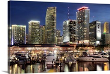Miami skyline city in Florida.
