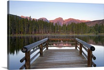 Mountains behind Sprague Lake in Rocky Mountain National Park.