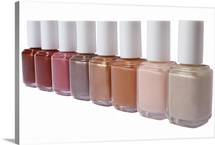 Nail polish bottles in row