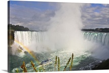 Niagara Falls with small rainbow in the foreground