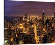 Night cityscape of Chicago.