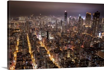 Night view of Kowloon, Hong Kong.