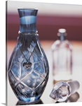 Ornate Perfume Bottle with Heart Shaped Necklace