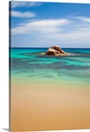 Paranga Beach is popular summer spot on Mykonos island, Greece