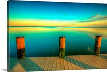 Pier at North Point State Park, Maryland during sunset.