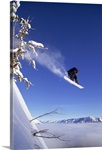 Snowboarder in mid-air