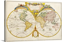 Studio shot of antique world map
