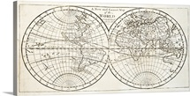 Studio shot of antique world map