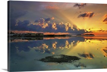 Sunset over a lake, Malaysia