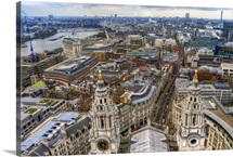 The skyline of central London viewed from St Pauls Cathedral London UK.
