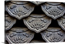 Traditional style Korean roof tiles in Insadong, Seoul, Korea.