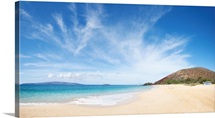 Tropical island beach, Makena Beach afternoon Big Beach, Maui, Hawaii.