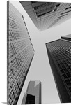 Upward View of Office Buildings in Lower Manhattan's Financial District, New York City