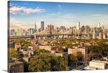 View from a rooftop in Queens of the New York Skyline