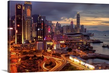 View of Hong Kong at night.