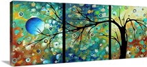 Morning Blues Black Back - Abstract Art Landscape Painting
