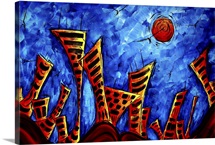 The Lost City II - Abstract Cityscape Painting