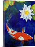 Kohaku Koi and Water Lily