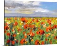 Poppy Field with Storm Clouds