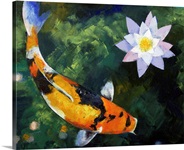 Showa Koi and Water Lily