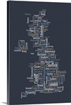 Great Britain UK City Text Map