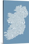 Irish Cities Text Map, Steel