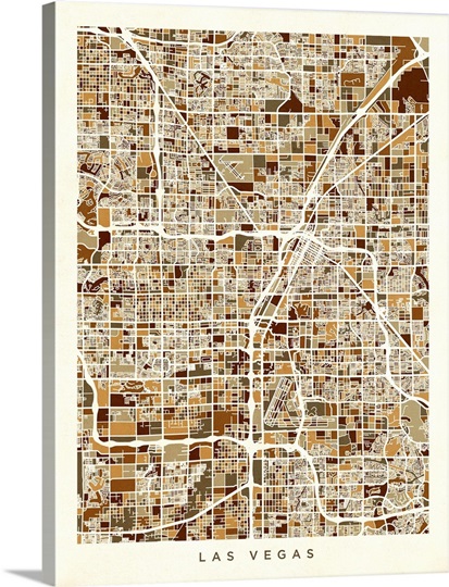 Las Vegas Street Map Photo Canvas Print | Great Big Canvas