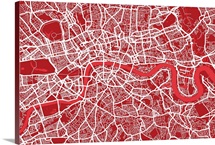 London Map Art Red