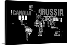 Text map in black and white