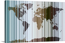 World Map Abstract Barcode