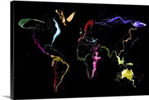 World Map Abstract Paint