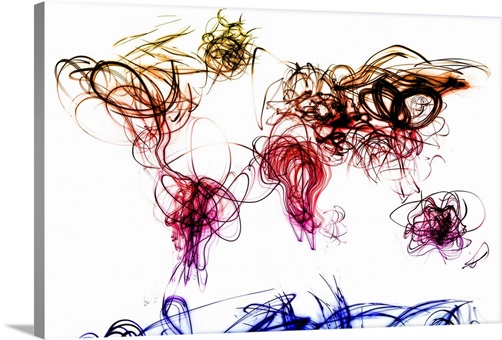 World Map Light Writing