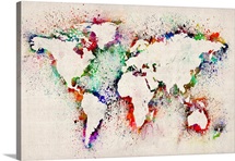 World Map Splash Outline