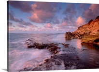 Dawn from the base of Makewehi Cliffs near Shipwreck Beach, Keoneloa Bay, Kauai, Hawaii