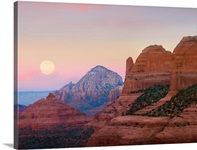 Moon setting as seen from Shelby Hill, Sedona, Arizona