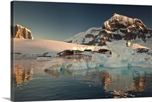 Museum, at sunset, Port Lockroy, Wiencke Island, Antarctic Peninsula, Antarctica