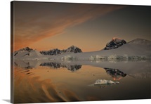 Peaks at sunset, Wiencke Island, Antarctic Peninsula, Antarctica