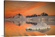 Peaks at sunset, Wiencke Island, Antarctic Peninsula, Antarctica