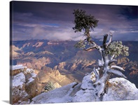 South Rim of Grand Canyon with a dusting of snow seen from Yaki Point