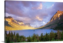 A clearing storm at dawn over Saint Mary Lake