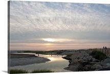 Sunset view of Payne's Creek and ocean on Cape Cod