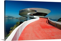 Low Angle View of the  the Contemporary Art Museum, Niteroi, Brazil
