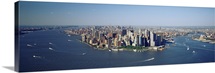 Aerial Lower Manhattan New York City NY