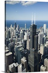 Aerial view of a city, Lake Michigan, Chicago, Cook County, Illinois