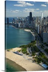 Aerial view of a city, Lake Michigan, Chicago, Cook County, Illinois, 2010