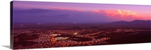 Aerial view of a city lit up at sunset, Phoenix, Maricopa County, Arizona,