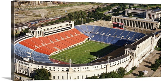 Aerial view of a stadium, Soldier Field, Lake Shore Drive, Chicago, Cook County, Illinois